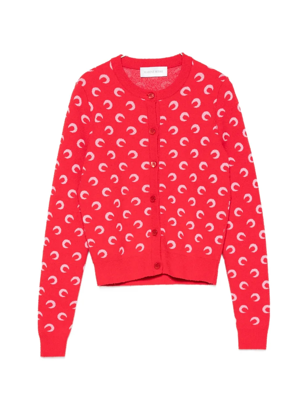 Marine Serre Moon jacquard bouclette cardigan - Rot