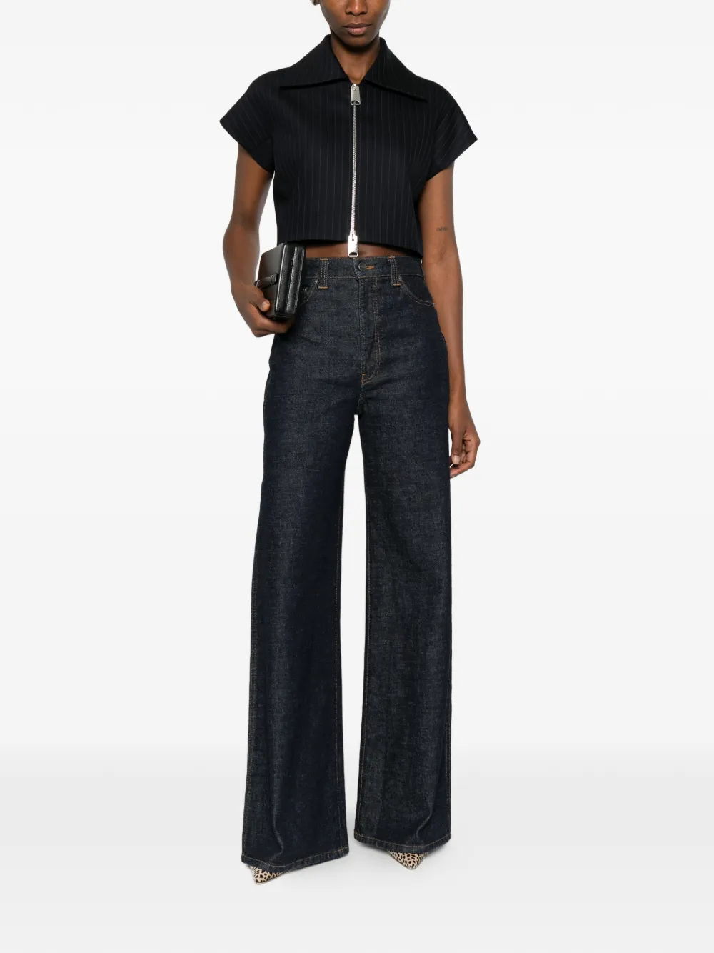 KHAITE Robin zipped shirt - Zwart