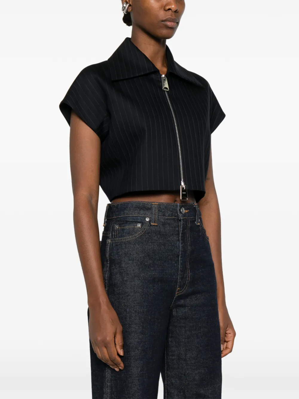 KHAITE Robin blouse met rits Zwart
