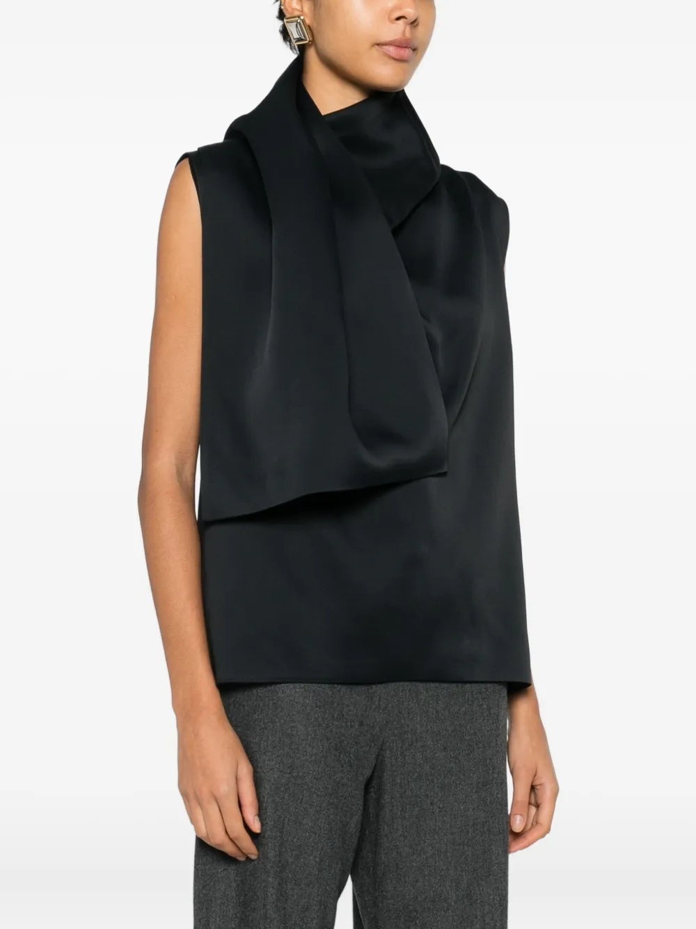 KHAITE Loe gedrapeerde top Zwart