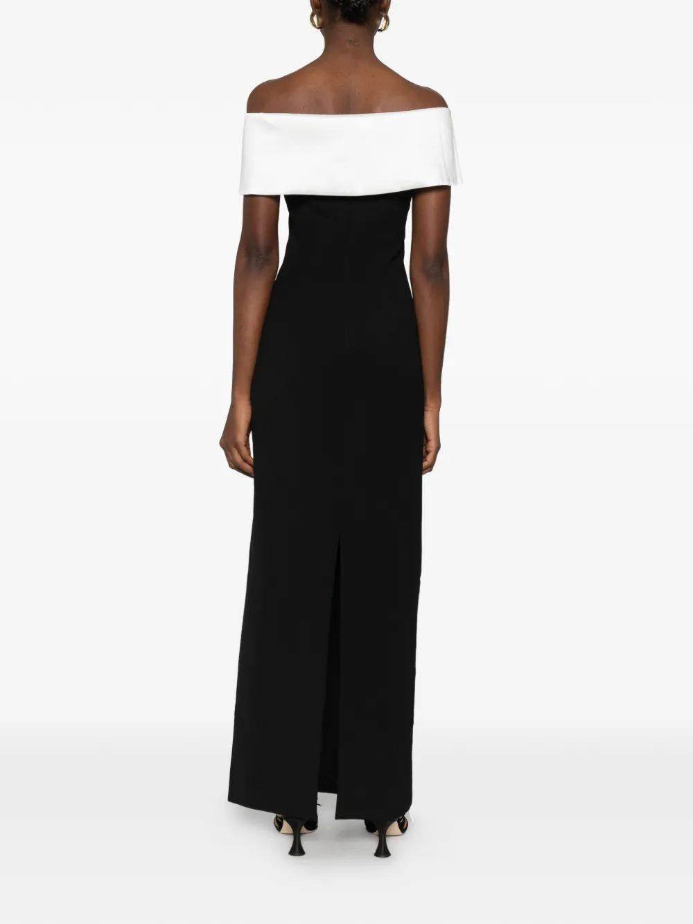 Self-Portrait Maxi-jurk met bloemdetail Zwart