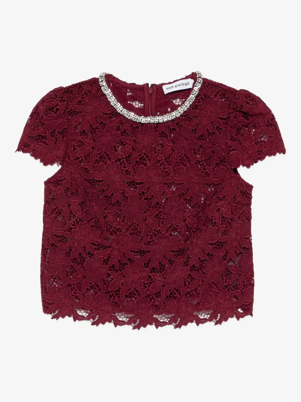 lace crystal trim top - Image 1
