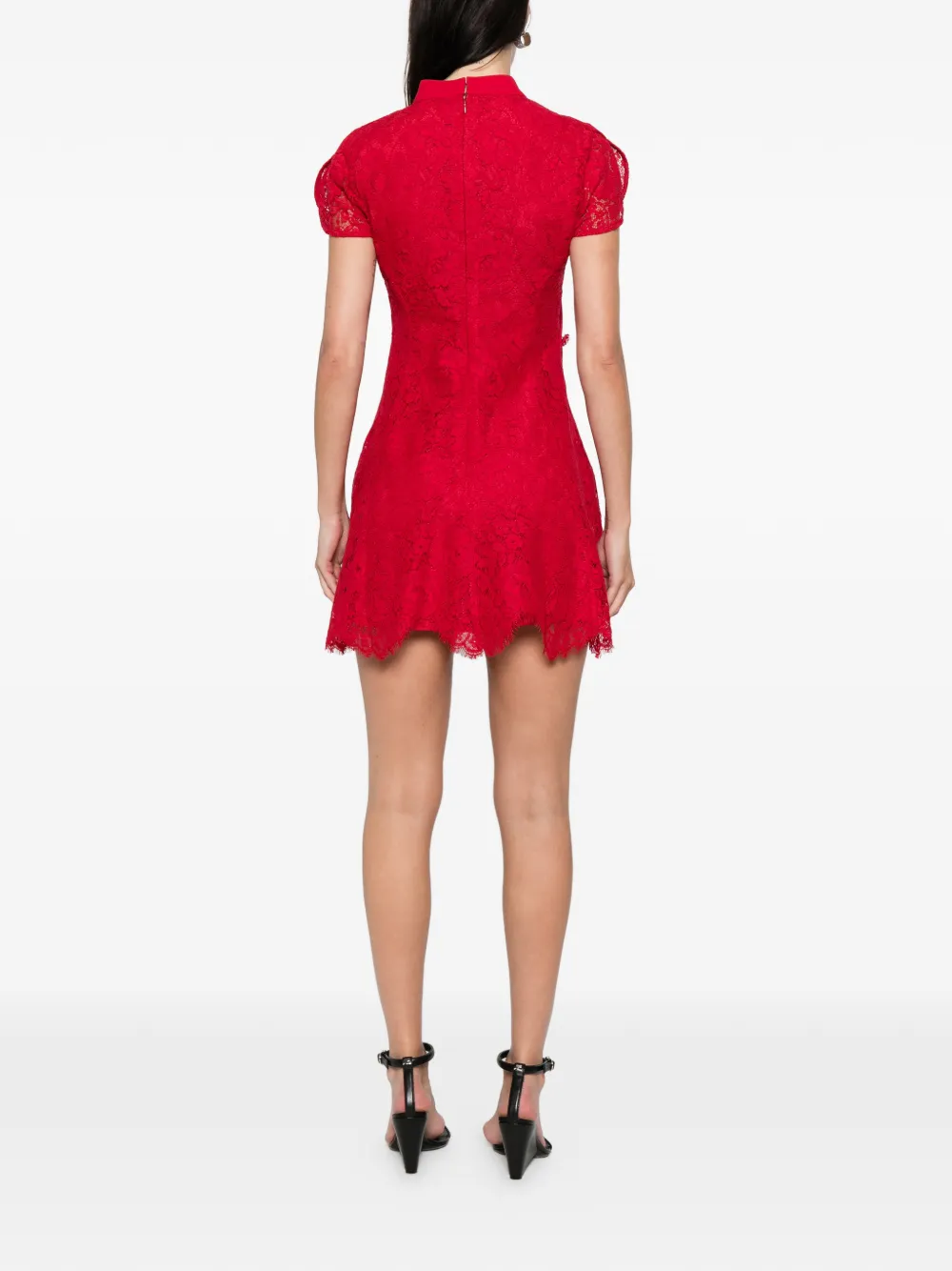Self-portrait Fine Lace Mini Dress In Multi