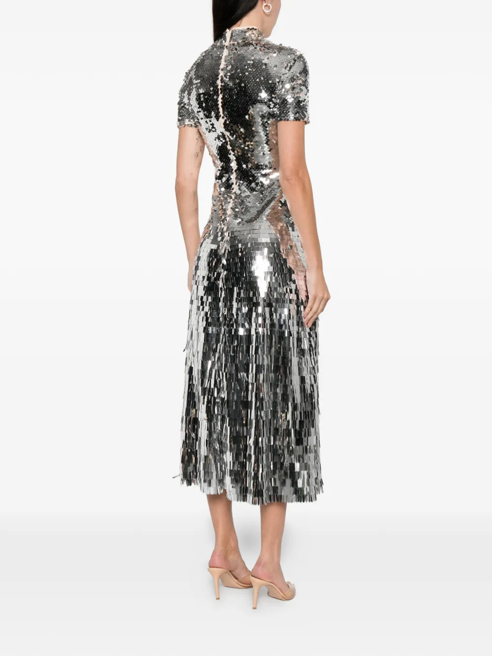Self-Portrait Midi-jurk met pailletten Zilver