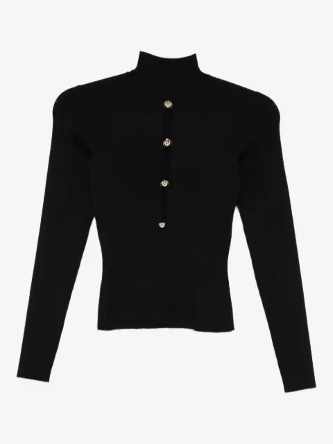 Self-Portrait long-sleeve ribbed-knit top