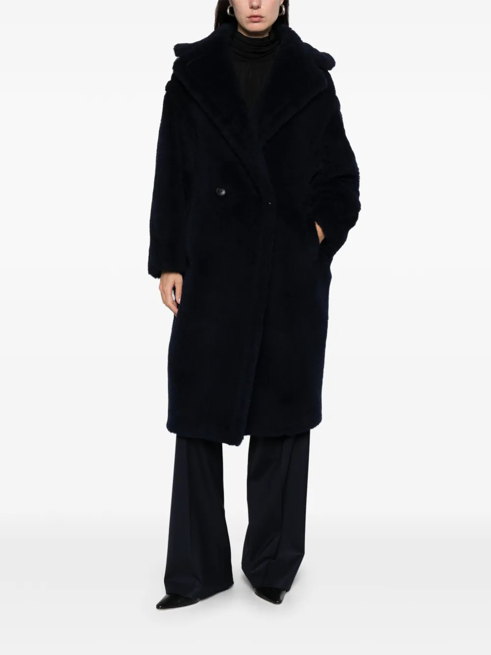 Max Mara Tedgirl Double-breasted Coat In Blue