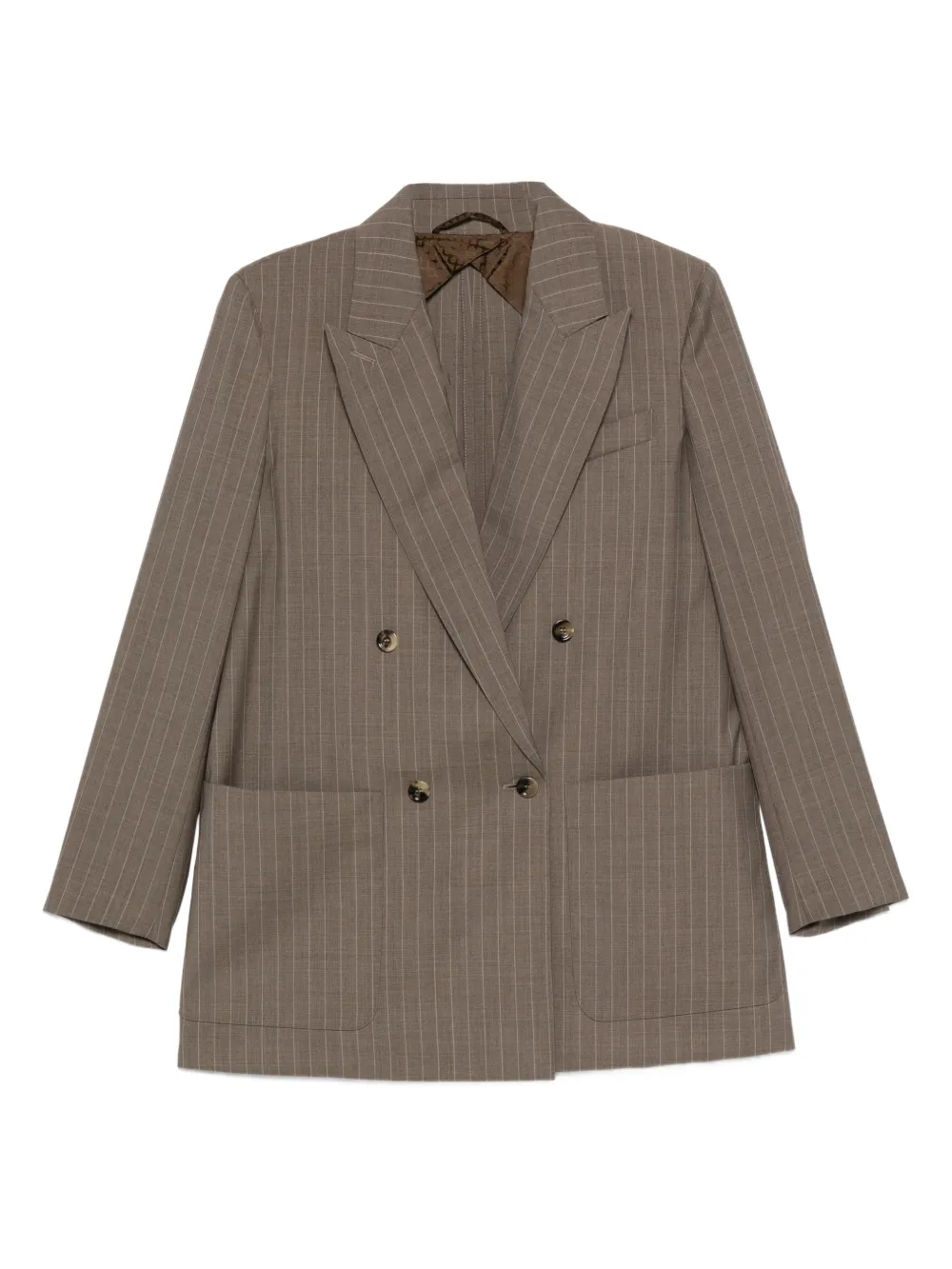 Max Mara MXMACCIAIO pinstripe double-breasted blazer | Brown | Image 1