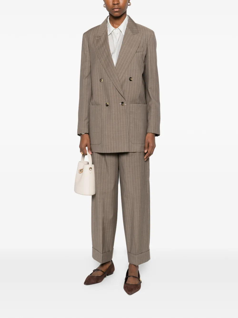 Max Mara MXMMANETTA pinstriped pleated trousers | Slacks | Image 2