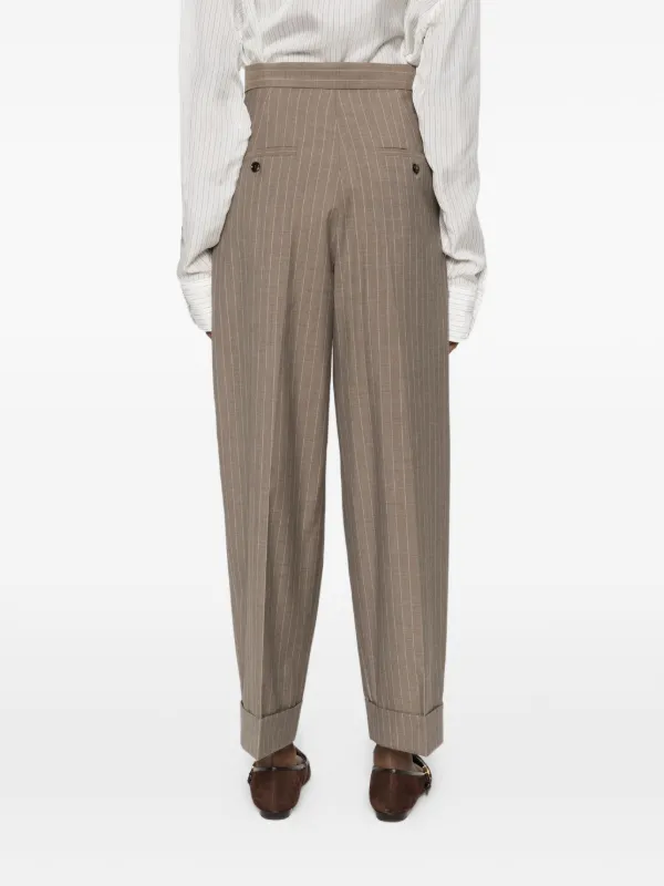 Max Mara Manetta ストライプ パンツ | ブラウン | FARFETCH JP