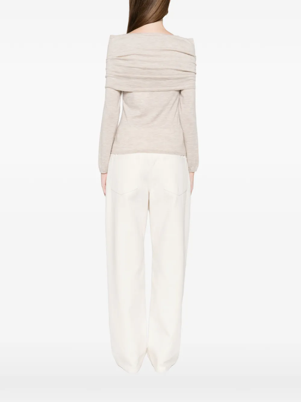 Max Mara Off-shoulder Coordinated Knitwear In Neutral