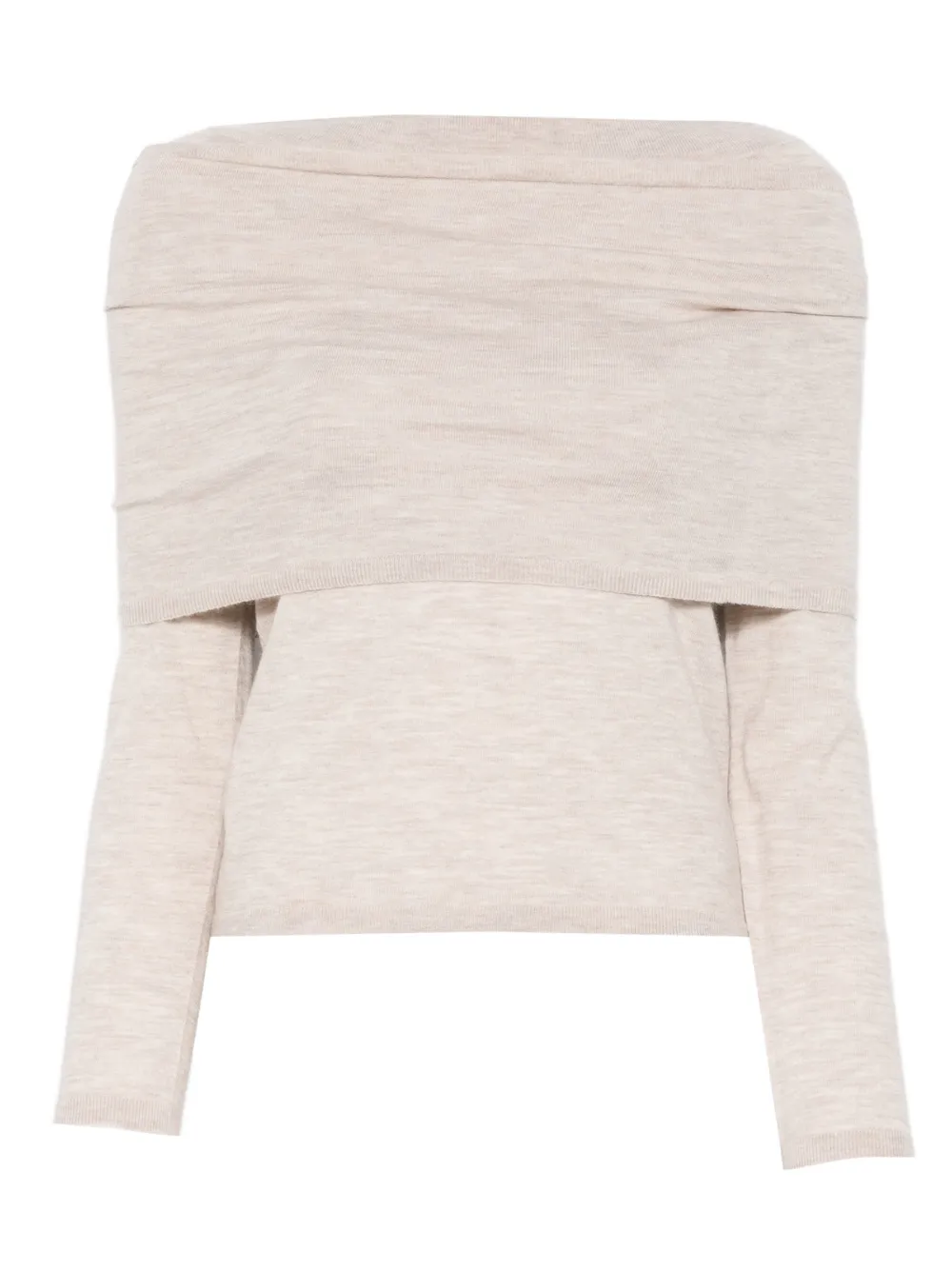 Max Mara Off-shoulder Coordinated Knitwear In Neutral