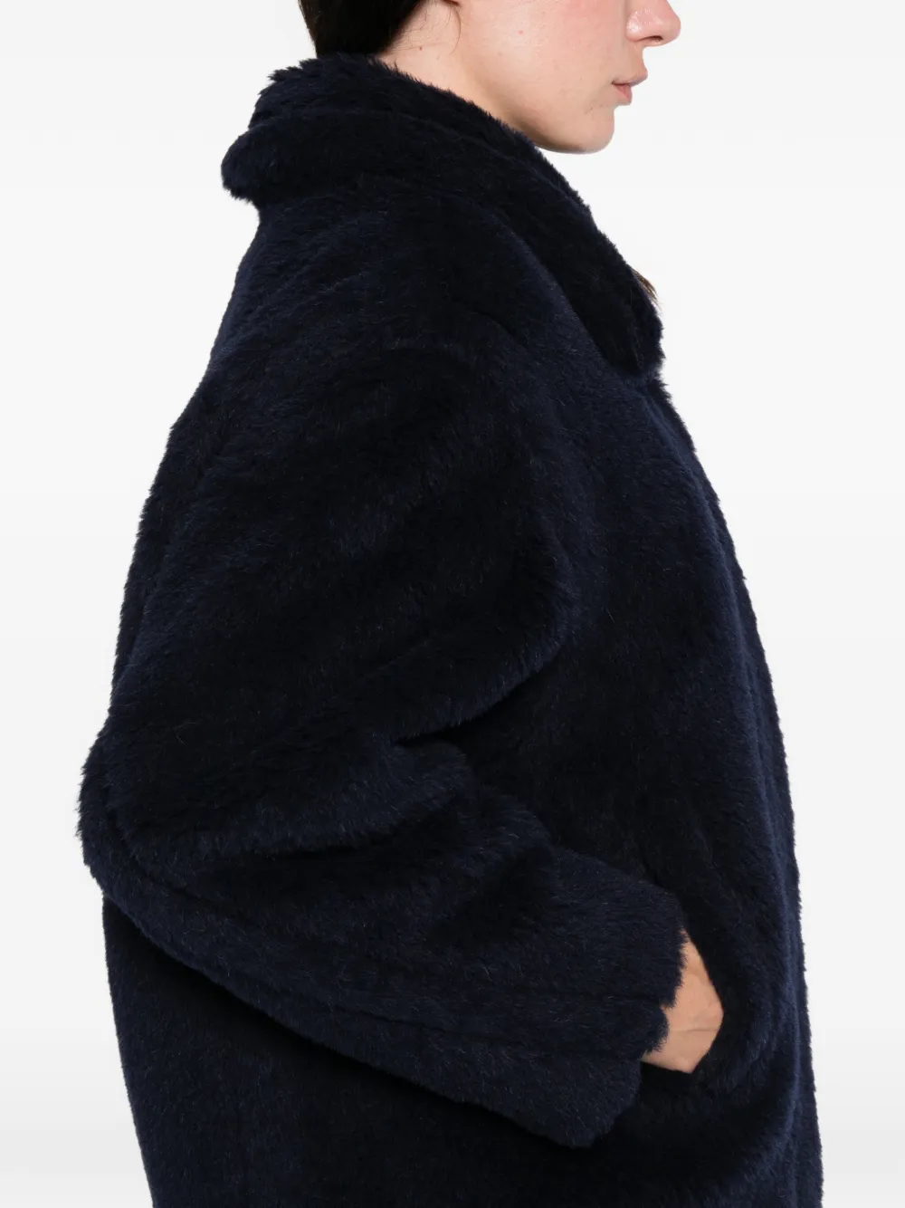 Max Mara Teddy-textured Jacket In Blue