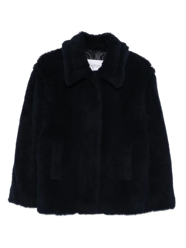 Max Mara Fuggito Teddy-textured Jacket in Blue