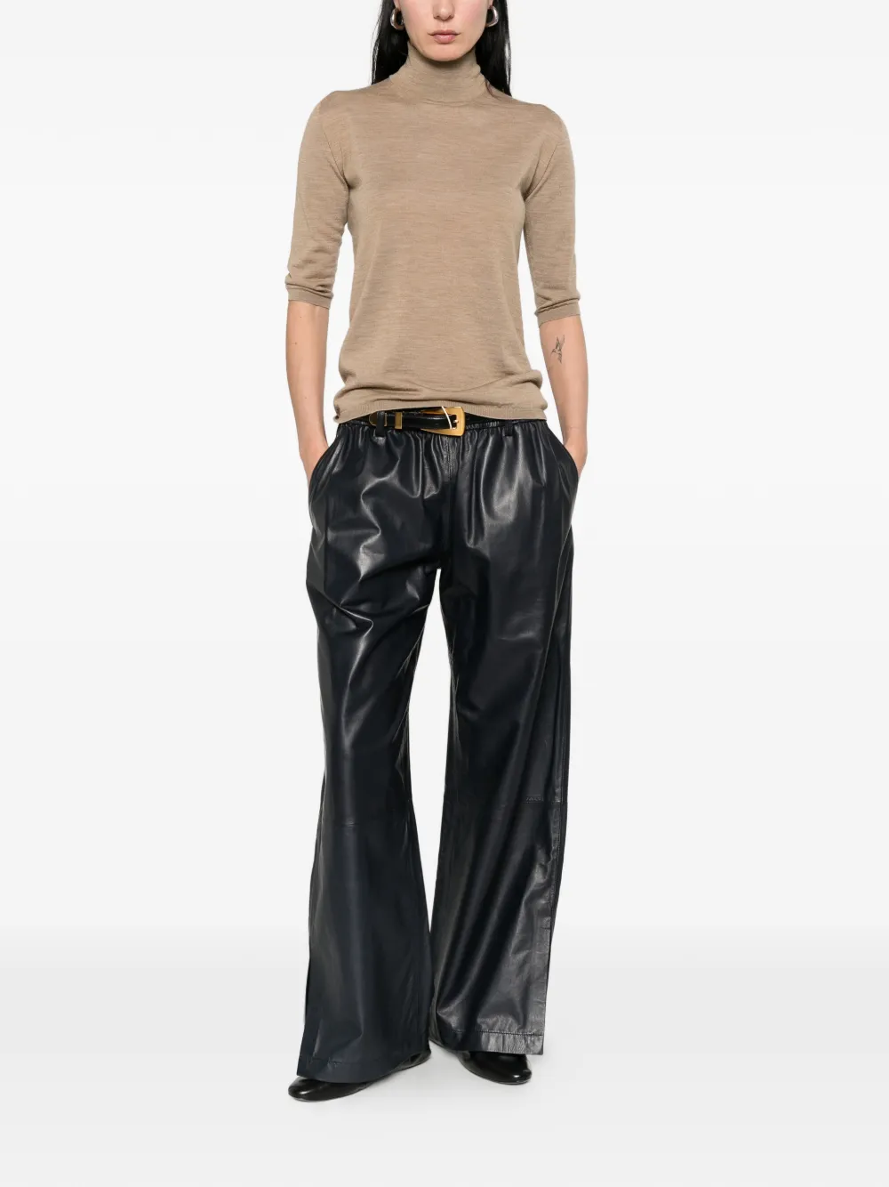 Max Mara Boa coltrui met kwartmouwen Beige