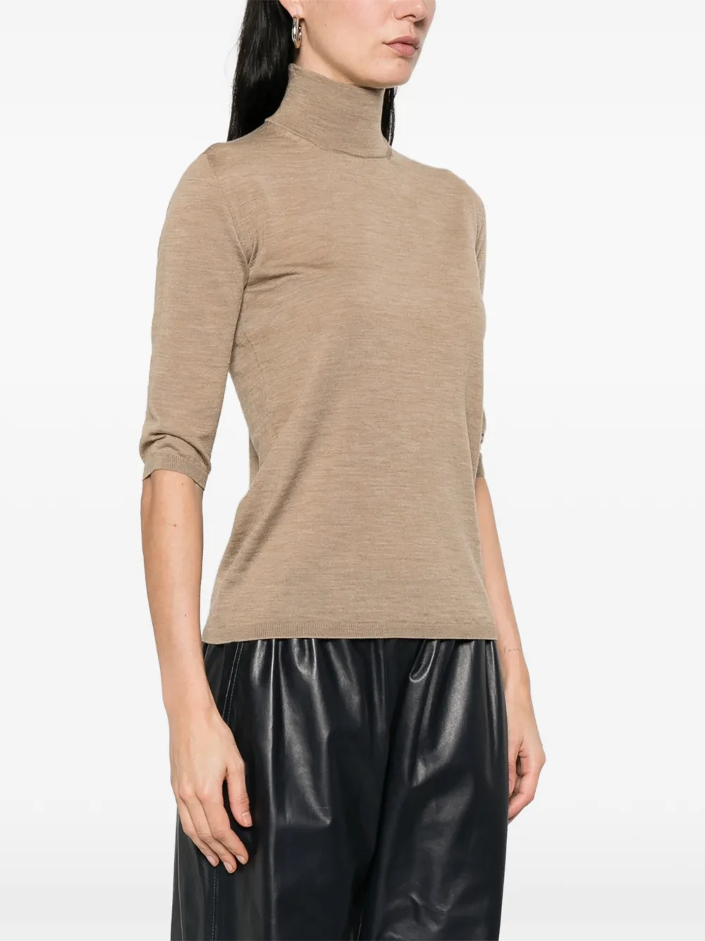 Max Mara Boa coltrui met kwartmouwen Beige