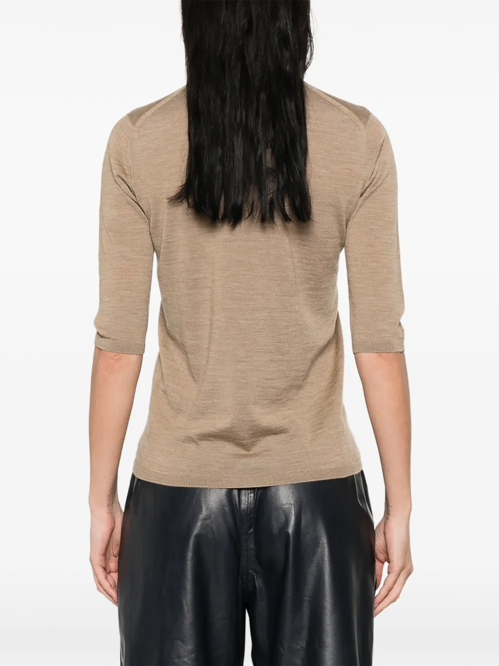 Max Mara Boa coltrui met kwartmouwen Beige