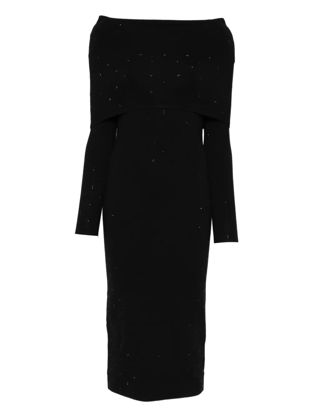 Max Mara Madatti Knitted Embellished Maxi Dress In Black