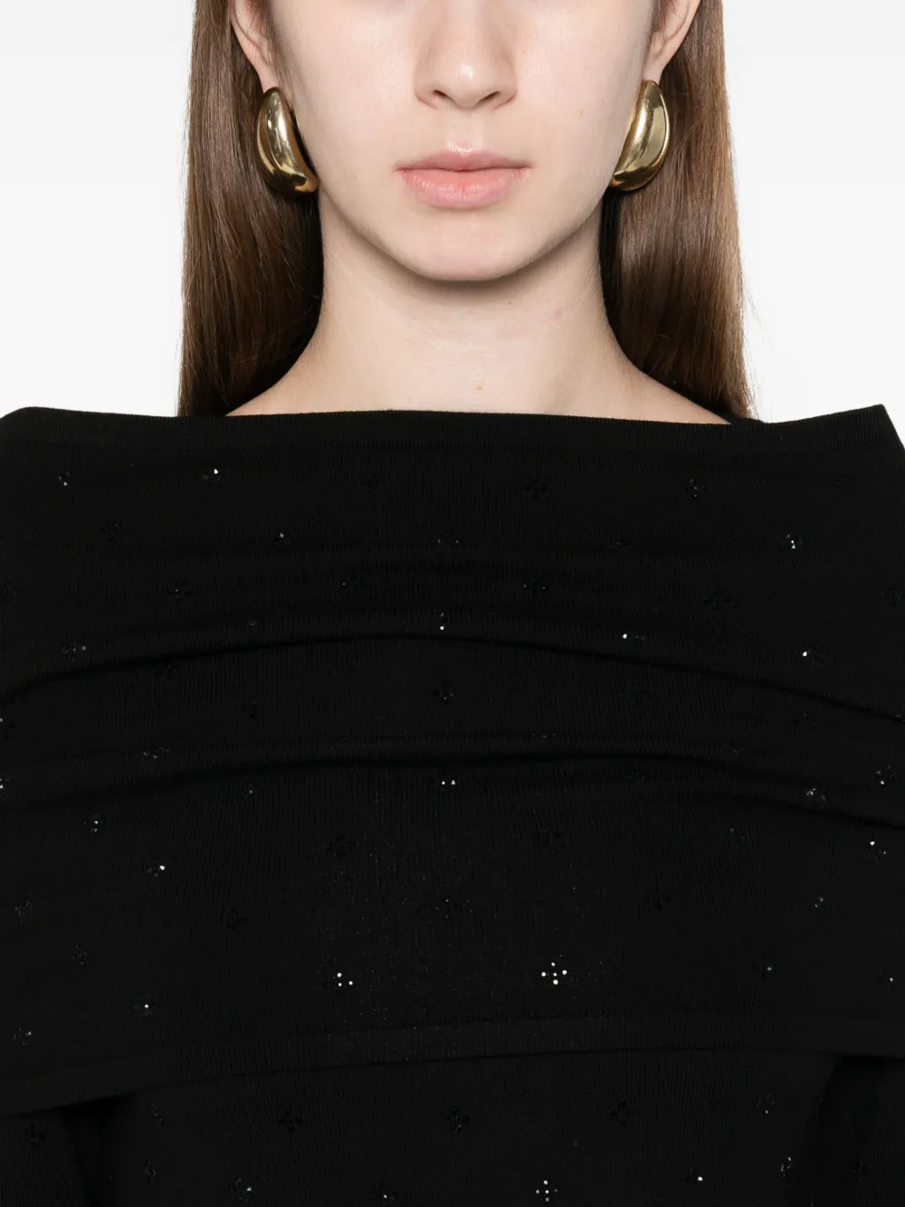 Max Mara Madatti Knitted Embellished Maxi Dress In Black