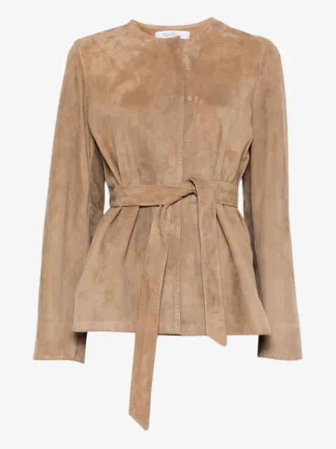 Max Mara Abito belted suede jacket