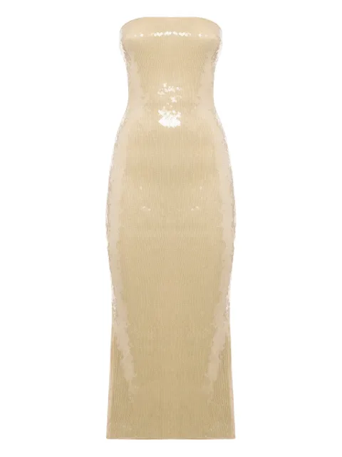 Oséree Marylin sequinned strapless midi dress