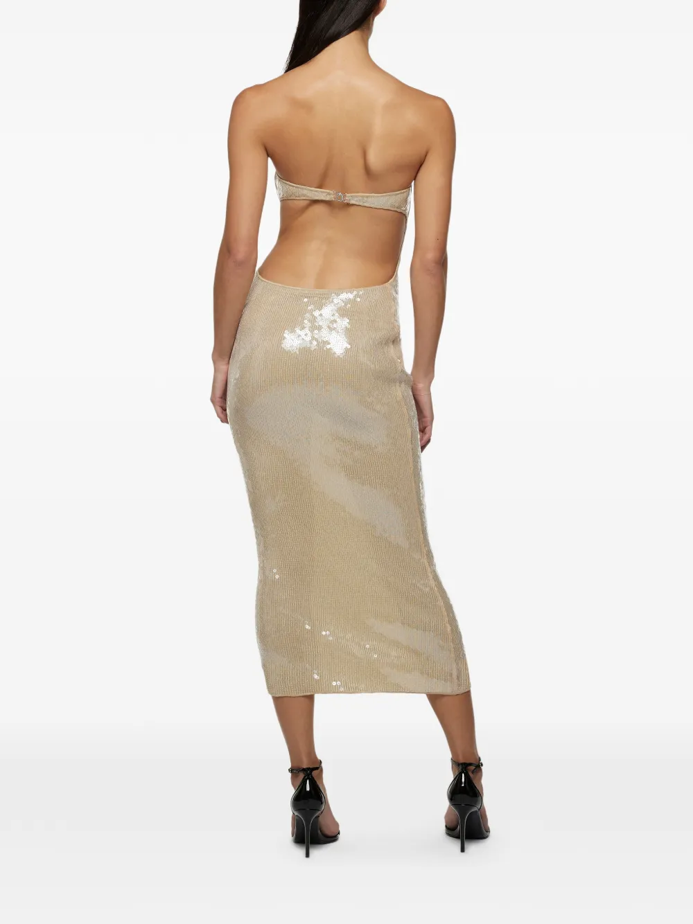  Oséree Marylin Sequinned Strapless Midi Dress - Neutrals 