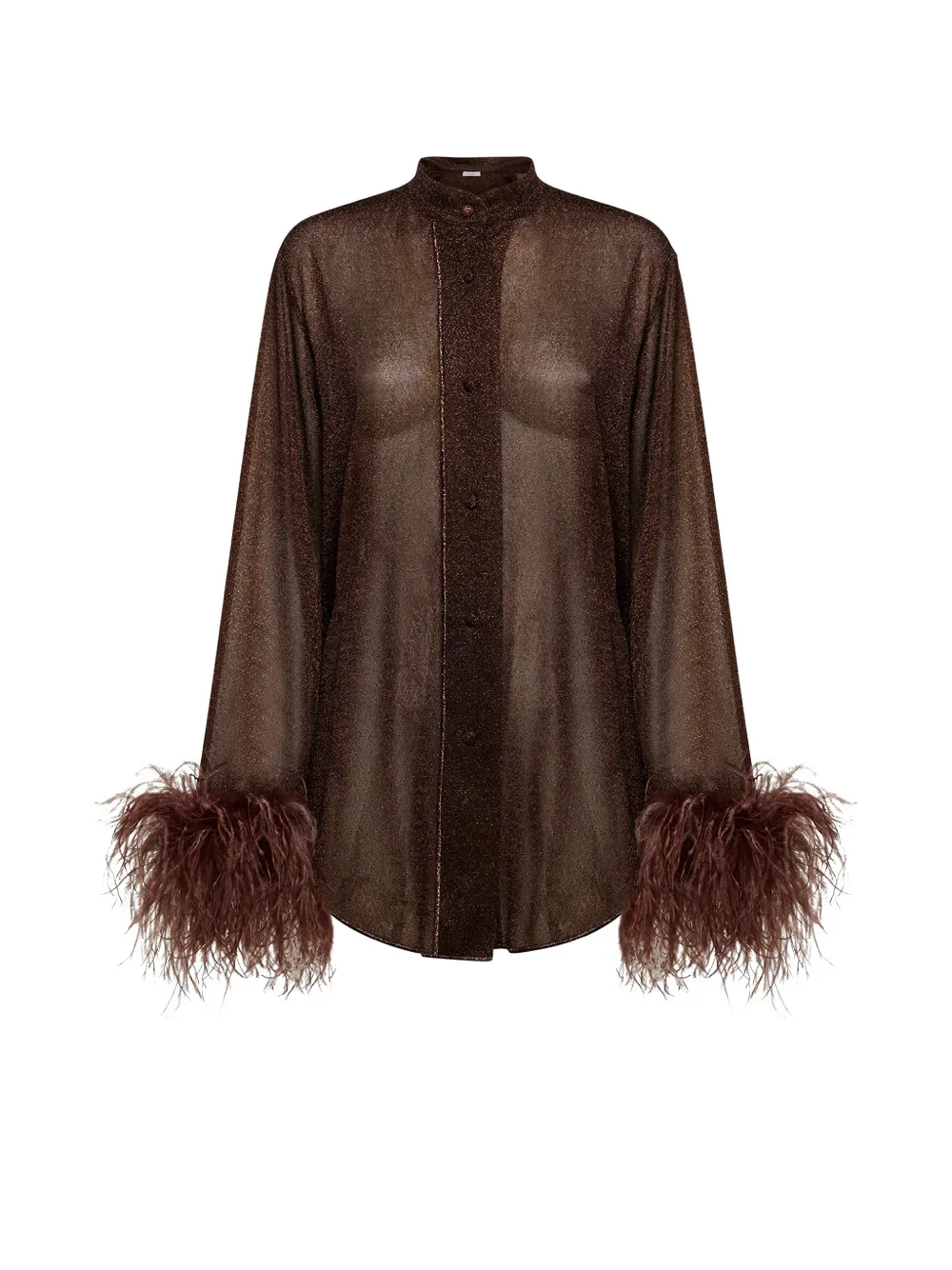 Oséree Lumière Plumage long-sleeve shirt - Bruin