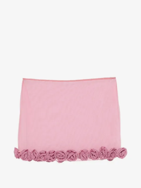 Oséree rose trim short skirt