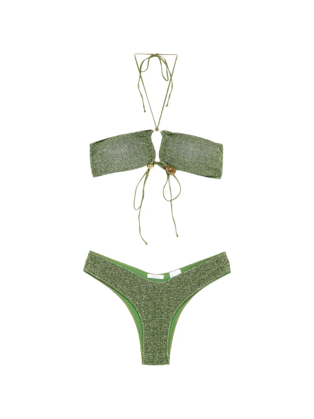 Oséree Lumiere stones bandeau bikini - Verde