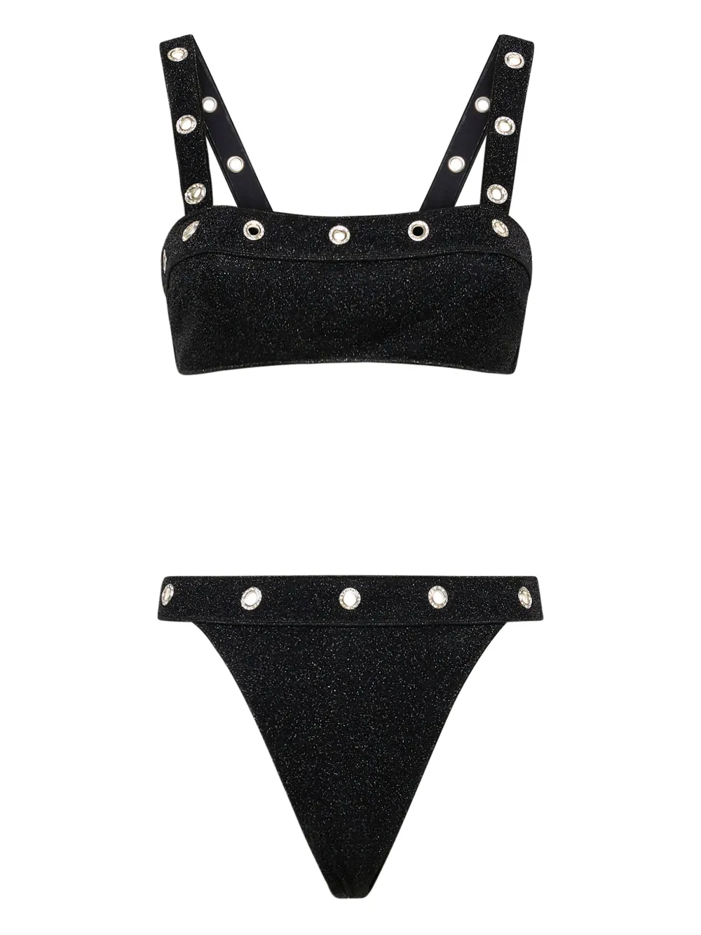 Oséree Bikini Lumière con cristalli - Nero