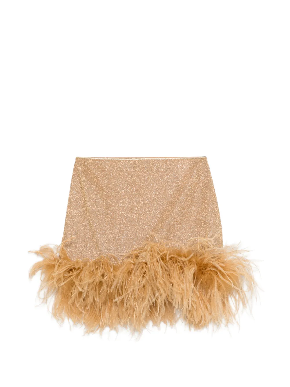 Oséree feather-trim mini skirt - Oro