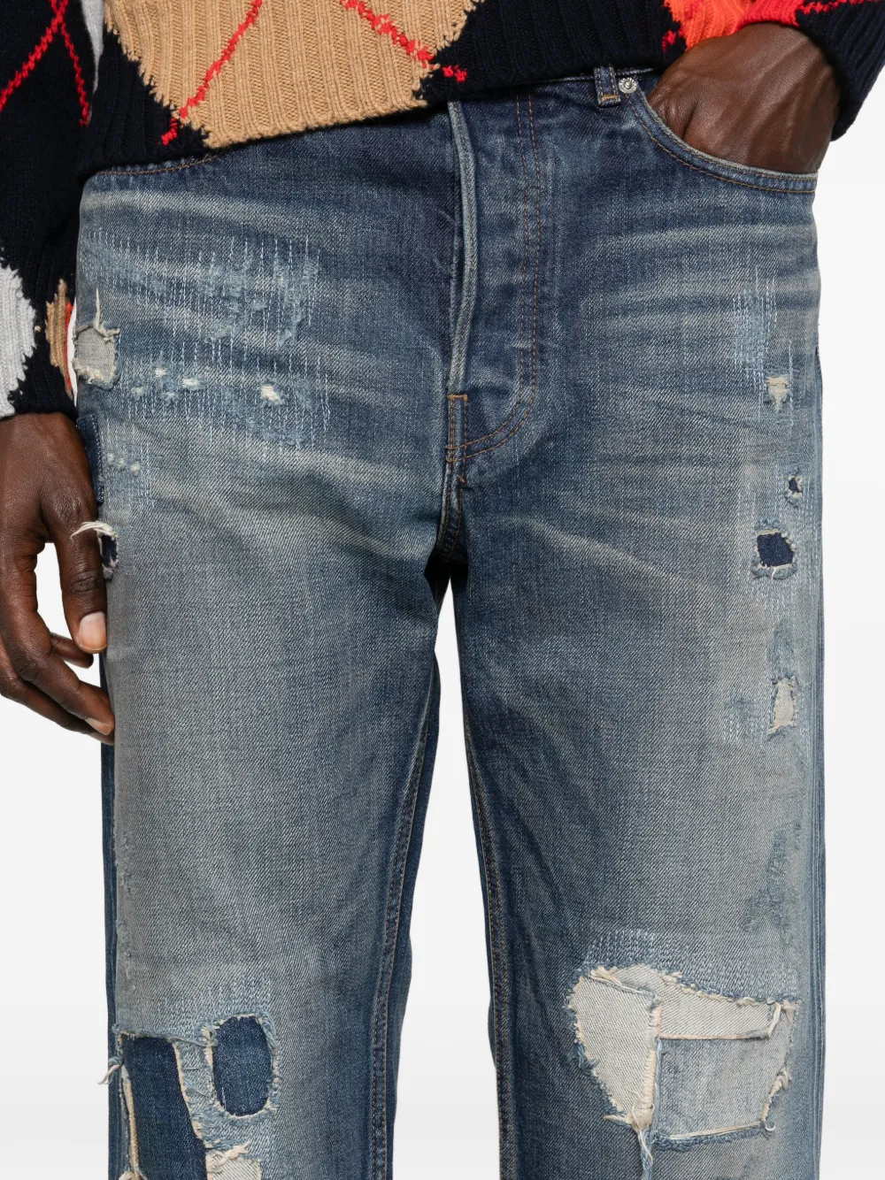 JW Anderson Jeans met patchwork Blauw