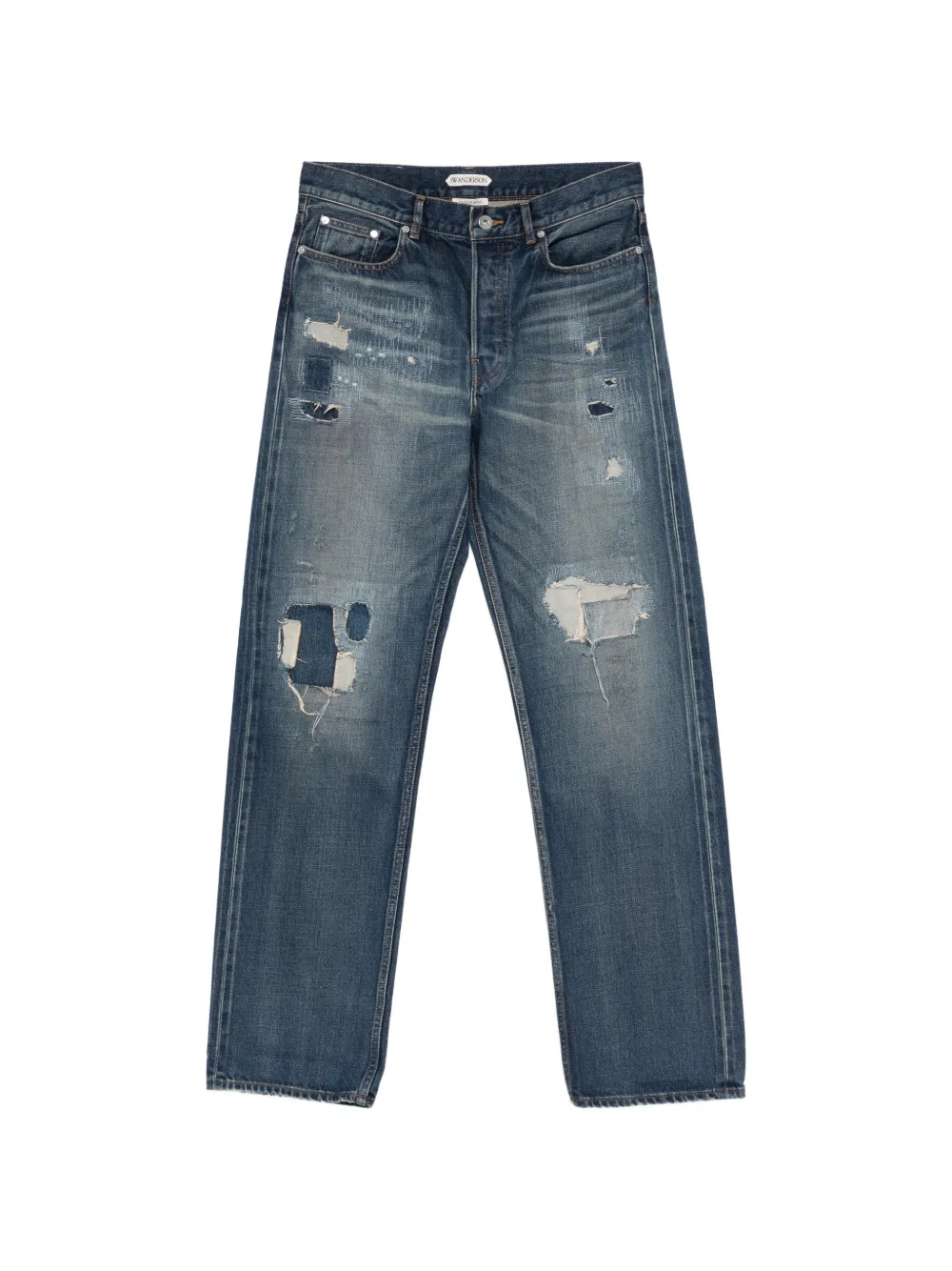 JW Anderson patchwork straight leg jeans - Blu