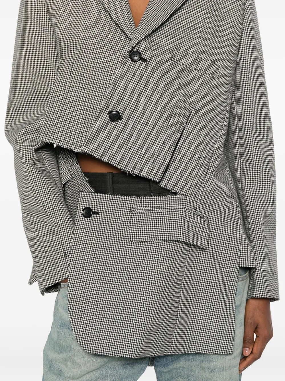 Comme Des Garçons Cut-out Detailing Blazer In Gray