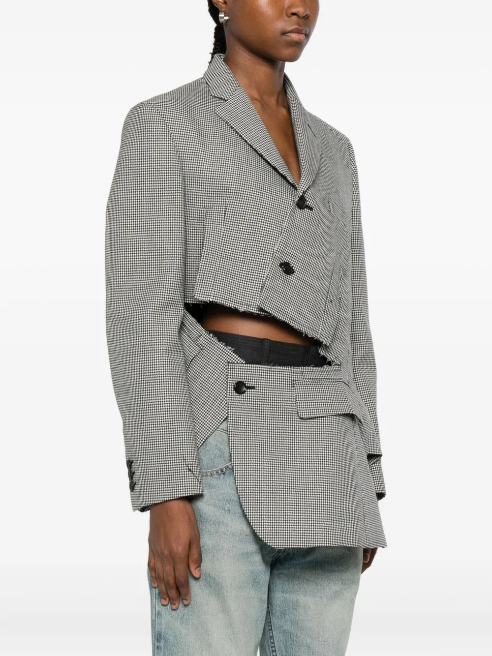 Comme Des Garçons Cut-out Detailing Blazer In Gray