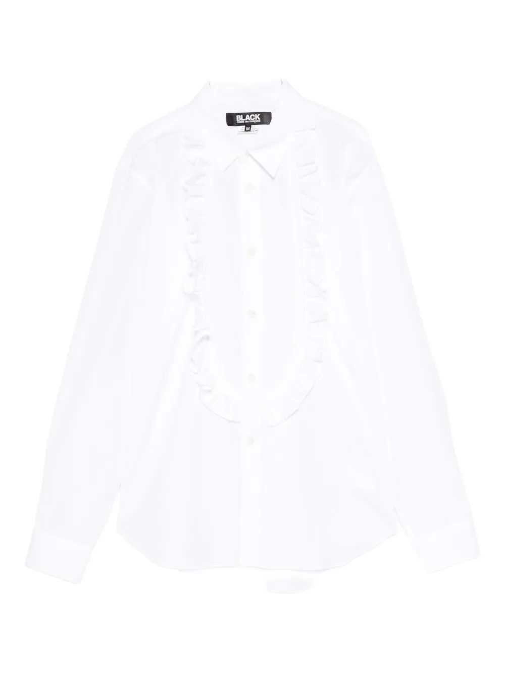 Black Comme Des Garçons Ruffled-detail Shirt In White
