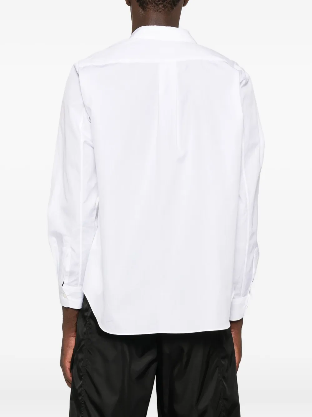 Black Comme Des Garçons Ruffled-detail Shirt In White