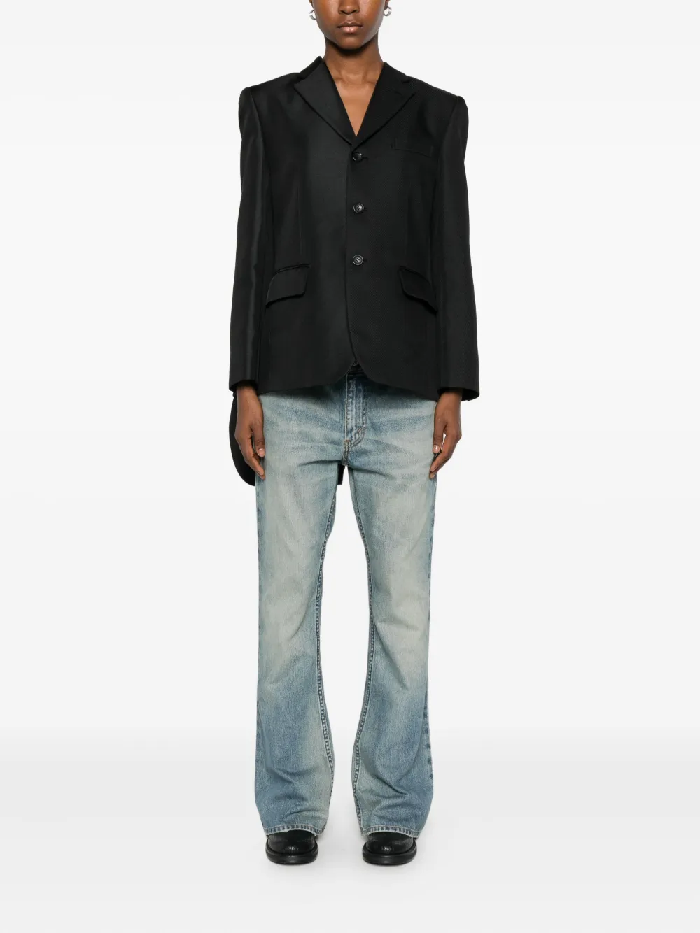 Comme Des Garçons Double Layer Effect Blazer In Black