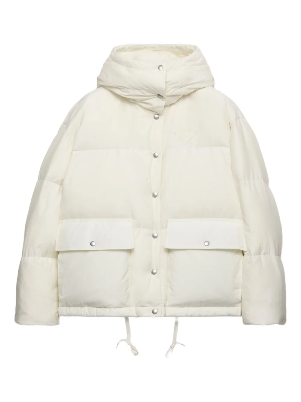 Prada hooded patch-pocket down jacket | White | Image 1