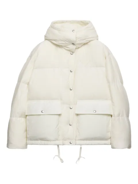 Prada hooded patch-pocket down jacket