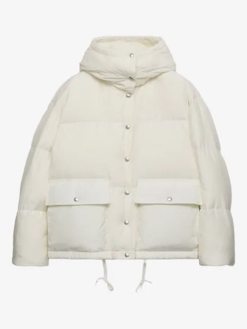 Prada hooded patch-pocket down jacket