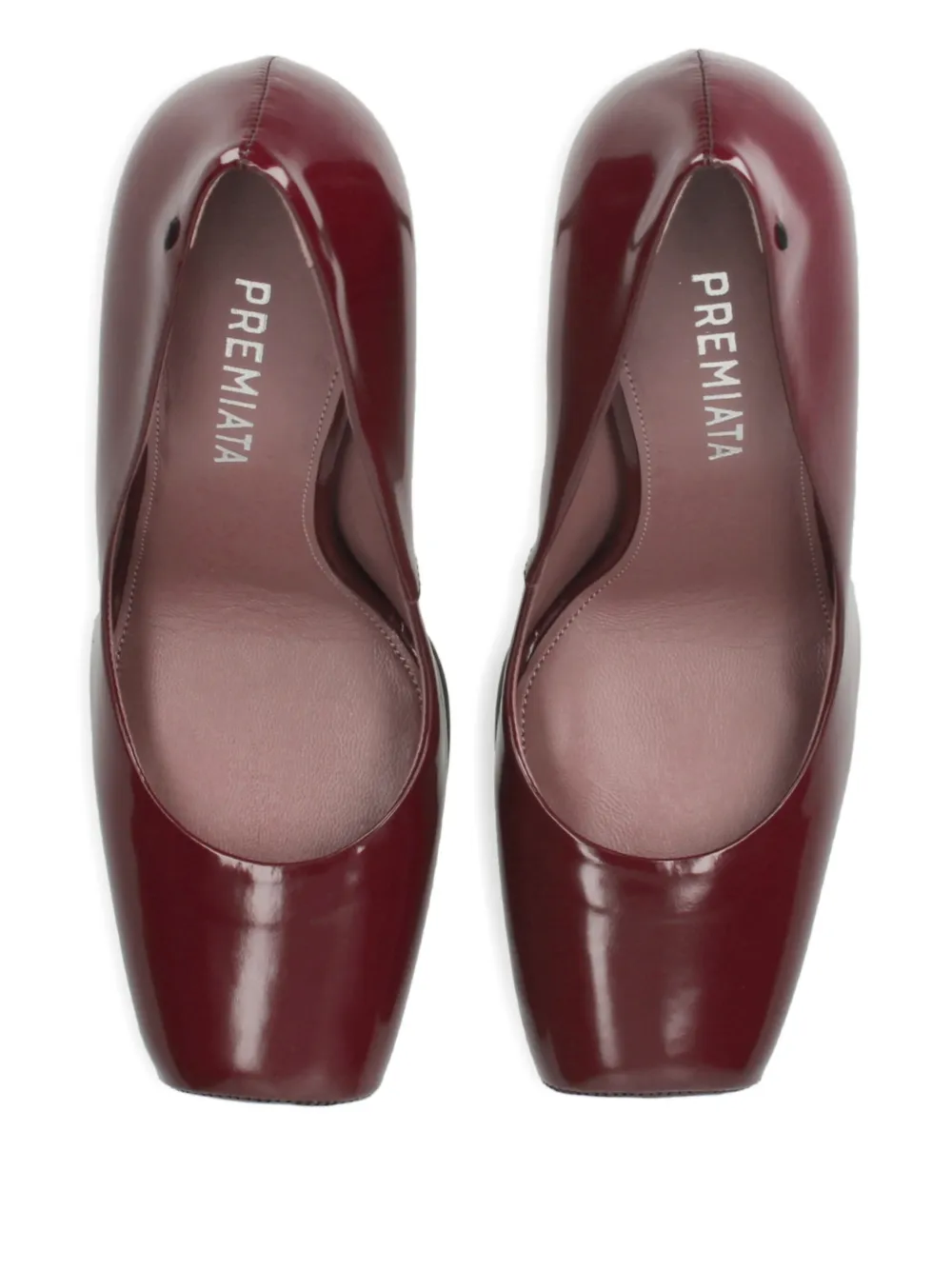 Premiata Square-toe Heeled Pumps In Burgundy