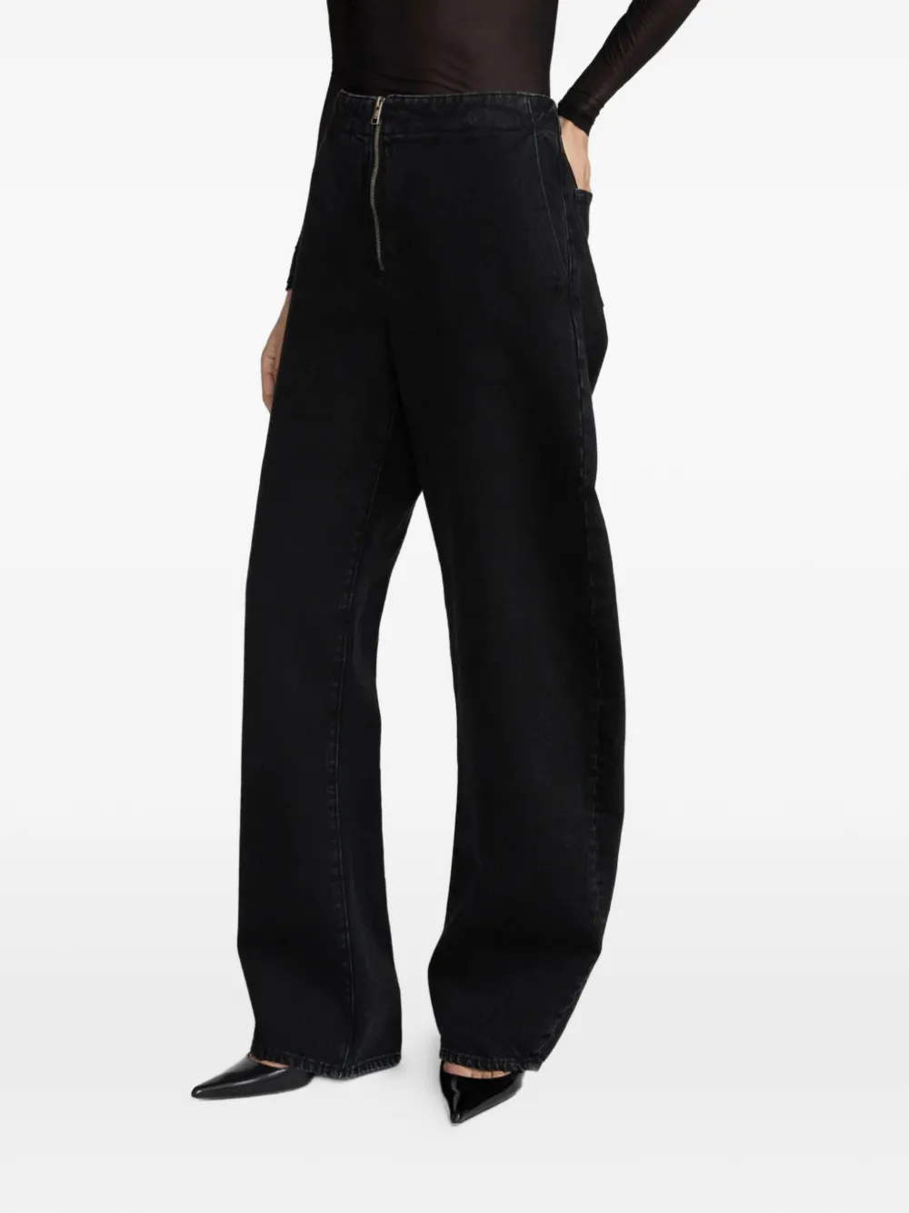 FRAME Katoenen broek Zwart