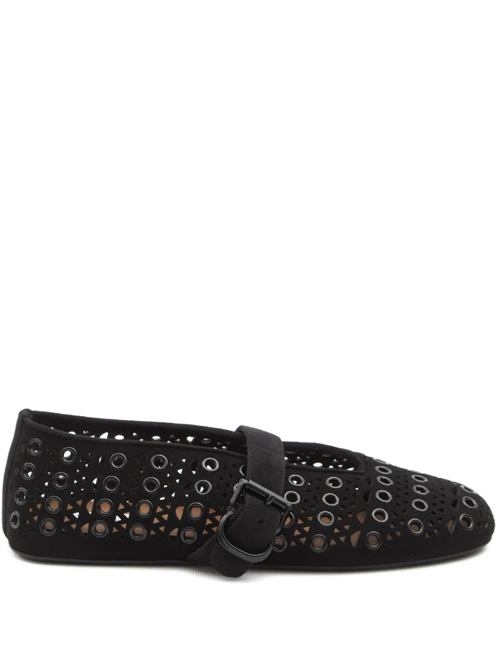 Alaïa eyelet-embellished ballet flats | Black | Image 1