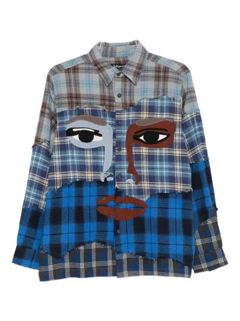 KidSuper face-appliqué patchwork shirt