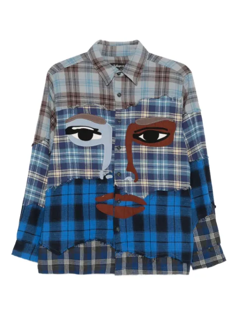 KidSuper face-appliqué patchwork shirt