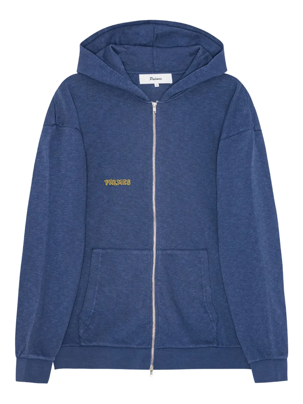Palmes waffle-texture zip hoodie | Blue | Image 1
