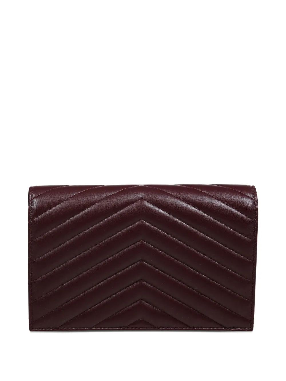 Saint Laurent Cassandre gewatteerde clutch met ketting en chevron-streep - Rood