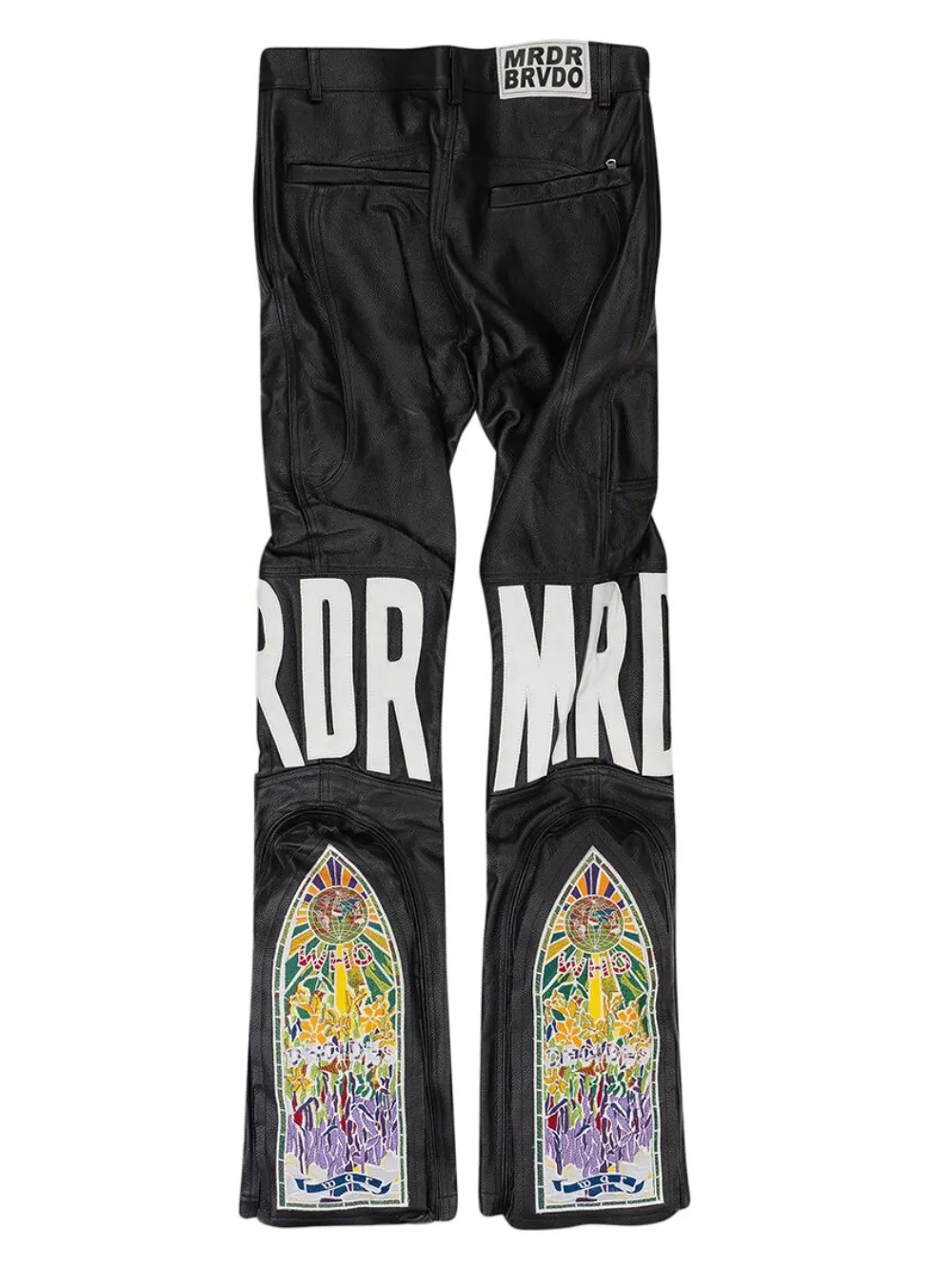 Who Decides War mrdr leather trousers - Zwart