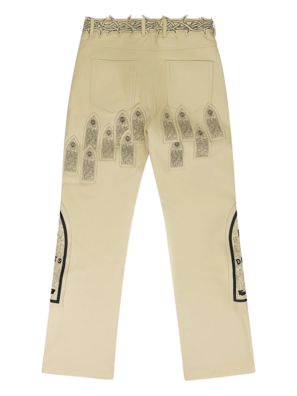 Who Decides War patched arch jeans - Beige
