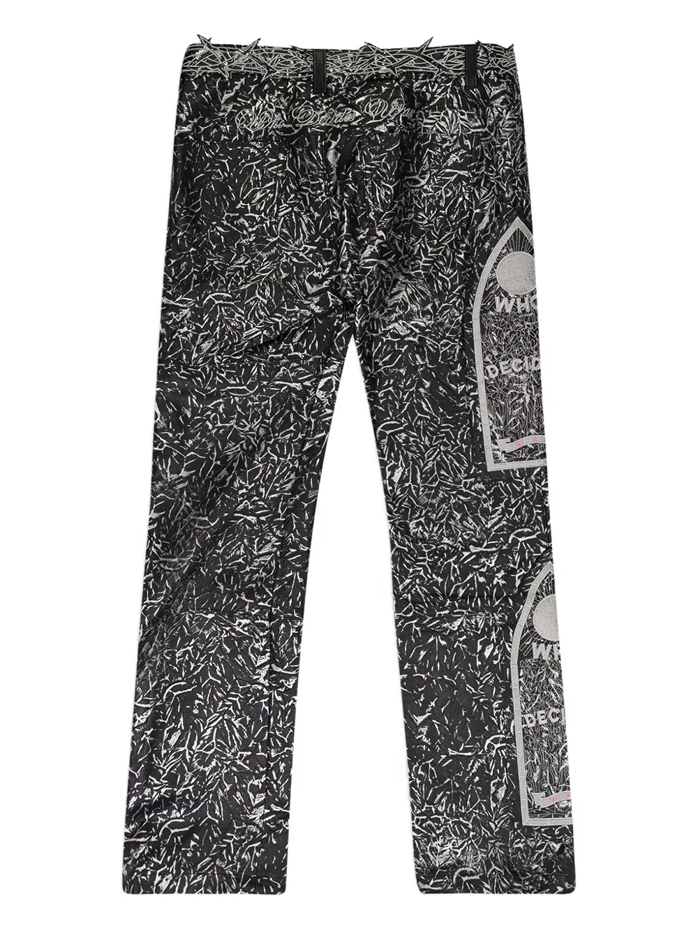 Who Decides War foil leather trousers - Zwart